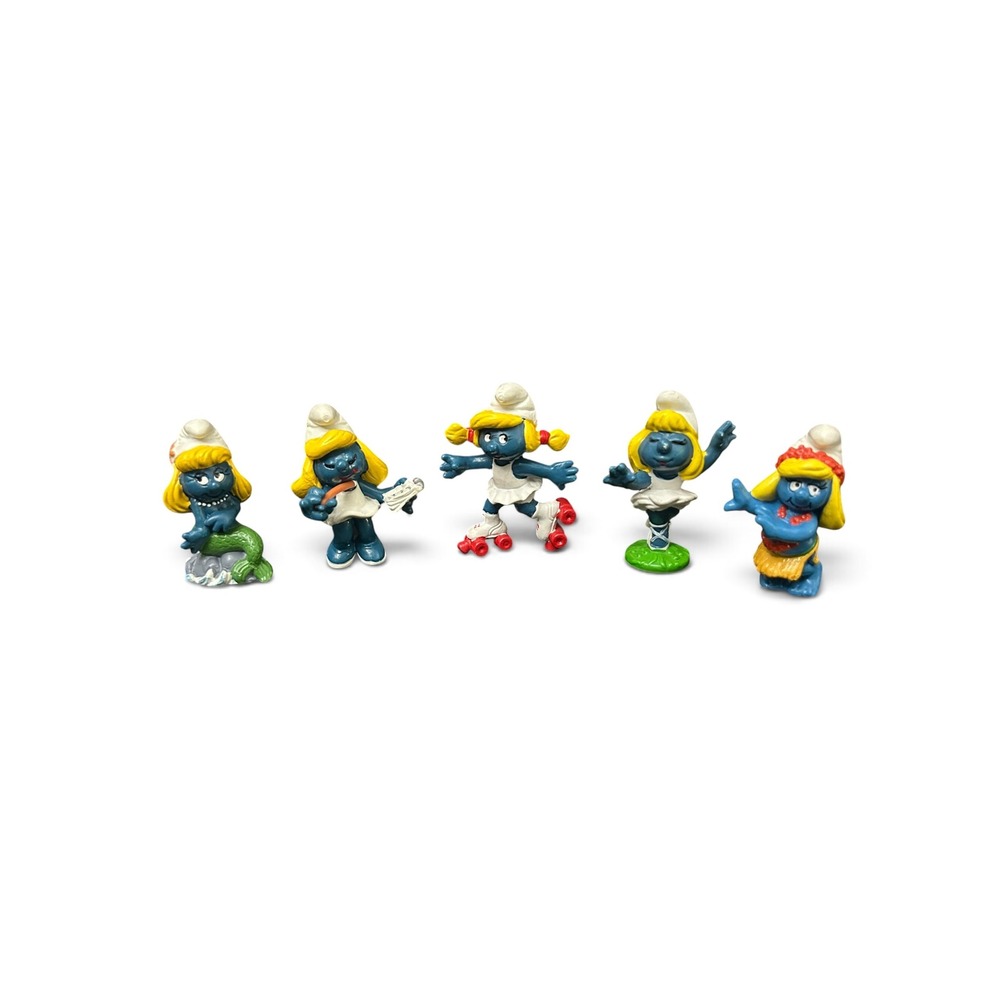 Vintage Schleich Smurfette PVC Figures (Lot of 5 Variants)